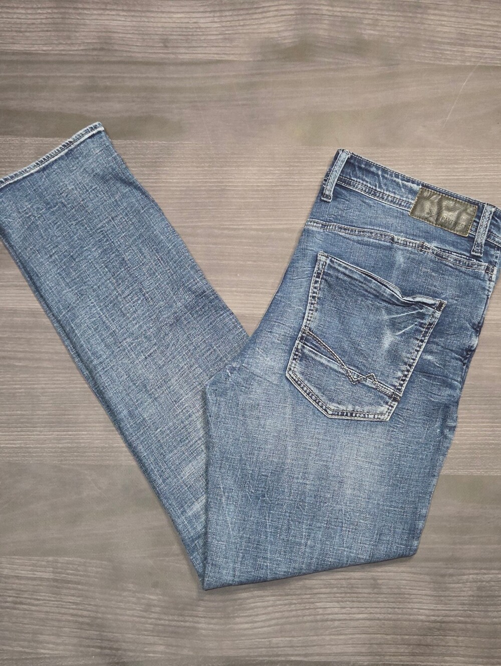 Depart West 34W 32R Trouper Men's Medium Wash Slim Straight Jeans